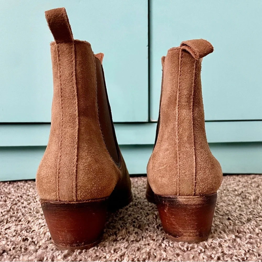 Thursday Boot Company Duchess Caramel Brown Suede Ankle Boots Booties Size 9
